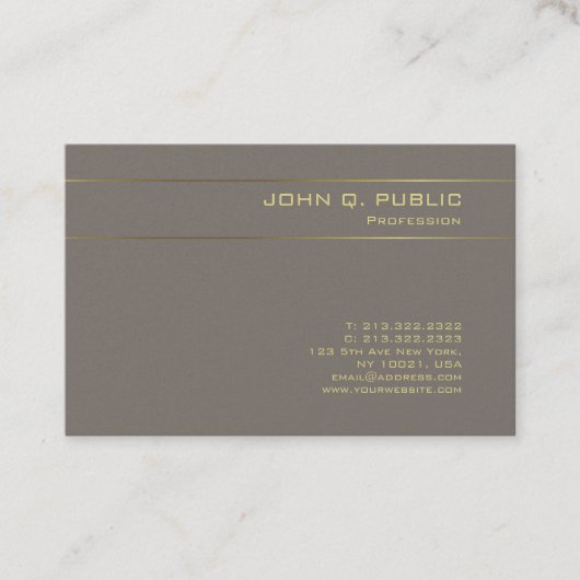 Professional Elegant Gold Text Luxury Sjabloon Visitekaartje (Voorkant)