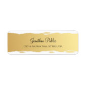 Professional Elegant Gold White Script Luxe Etiket (Voorkant)