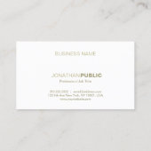 Professional Elegant Gold White, stijlvol, modern Visitekaartje (Achterkant)