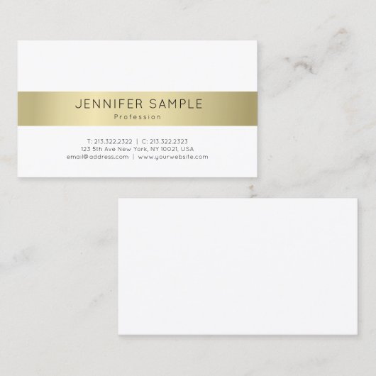 Professional Elegant Gold ziet er eenvoudig uit, m Visitekaartje (Voorkant / Achterkant)