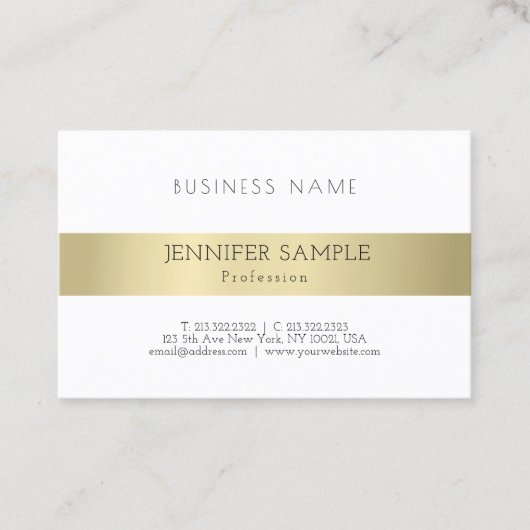 Professional Elegant Gold ziet er eenvoudig uit, m Visitekaartje (Voorkant)
