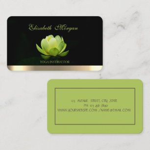 Professional Elegant Green Lotus, Yoga Visitekaartje