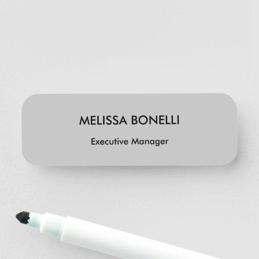 Professional elegant grey plain minimalist modern naamplaatje (In situ)