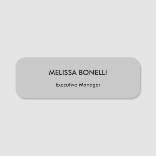 Professional elegant grey plain minimalist modern naamplaatje (Voorkant)