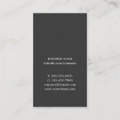 Professional Elegant GreyWhite Monogram Consultant Visitekaartje (Achterkant)