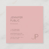 Professional Elegant Initiaal Letter Luxury Plain Vierkante Visitekaartje (Achterkant)