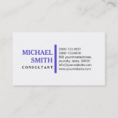 Professional Elegant Iris Modern Plain White Visitekaartje (Achterkant)