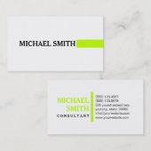 Professional Elegant Limoen Modern Plain White Visitekaartje (Voorkant / Achterkant)