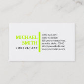 Professional Elegant Limoen Modern Plain White Visitekaartje (Achterkant)
