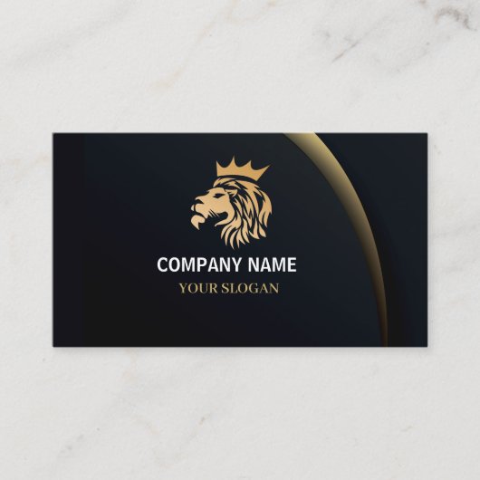 Professional Elegant Lion Logo Afsprakenkaartje (Voorkant)