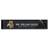 Professional Elegant Lion Logo Desk Name Bord Naambordje (Voorkant)