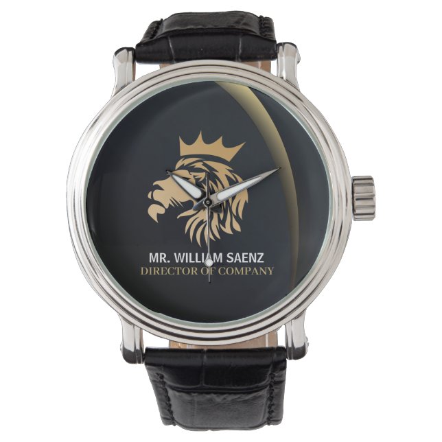 Professional Elegant Lion Logo Horloge (Voorkant)