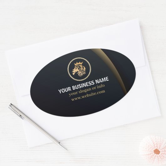 Professional Elegant Lion Logo Ovale Sticker