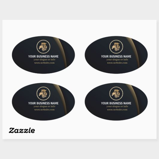 Professional Elegant Lion Logo Ovale Sticker (Vel)