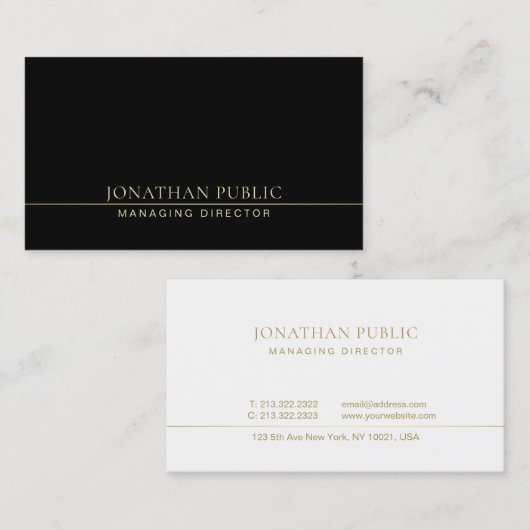 Professional Elegant Manager Director Plain Luxury Visitekaartje (Voorkant / Achterkant)