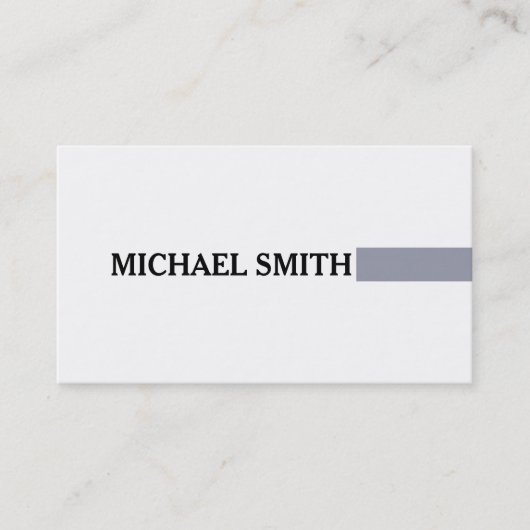 Professional Elegant Manatee Modern Plain White Visitekaartje (Voorkant)