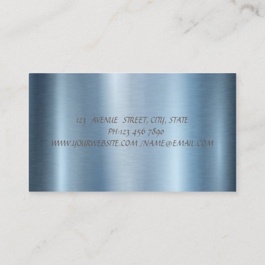 Professional Elegant Mandala, Confetti Yoga Blue Visitekaartje (Achterkant)