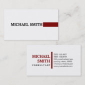 Professional Elegant maroon Modern Plain White Visitekaartje (Voorkant / Achterkant)