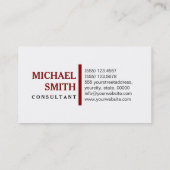 Professional Elegant maroon Modern Plain White Visitekaartje (Achterkant)