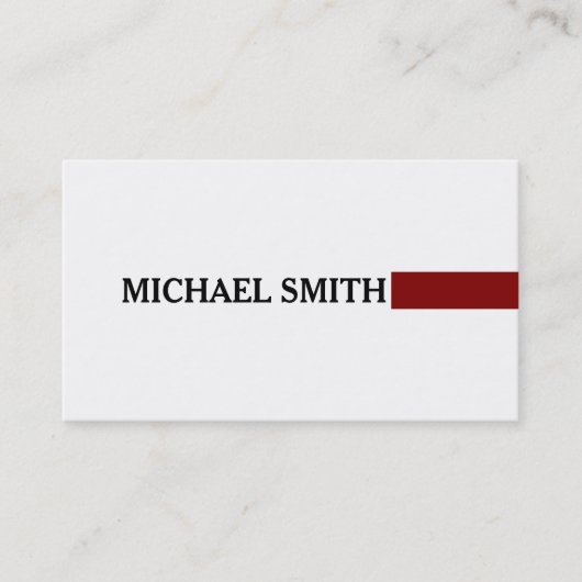 Professional Elegant maroon Modern Plain White Visitekaartje (Voorkant)