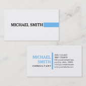 Professional Elegant Maya Blue Modern Plain White Visitekaartje (Voorkant / Achterkant)
