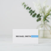 Professional Elegant Maya Blue Modern Plain White Visitekaartje (Staand voorkant)