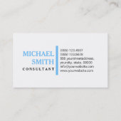 Professional Elegant Maya Blue Modern Plain White Visitekaartje (Achterkant)