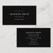 Professional Elegant Minimale zwart-wit Visitekaartje (Voorkant / Achterkant)