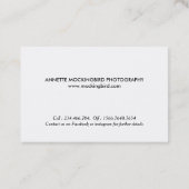 Professional Elegant minimalistische fotografie Visitekaartje (Achterkant)