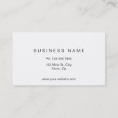 Professional Elegant Mode Designer Plain White Visitekaartje (Achterkant)