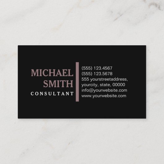 Professional Elegant Modern Bazaar Plain Black Visitekaartje (Achterkant)