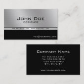 Professional Elegant Modern Black en Silver Visitekaartje (Voorkant / Achterkant)