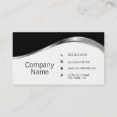 Professional Elegant Modern Black en Silver Visitekaartje (Achterkant)