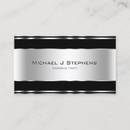 Professional Elegant Modern Black en Silver Visitekaartje
