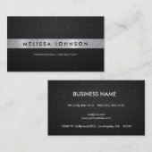 Professional Elegant Modern Black en Silver Visitekaartje (Voorkant / Achterkant)