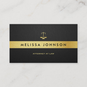 Professional Elegant Modern Black & Gold Attorney Visitekaartje