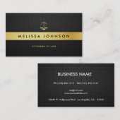 Professional Elegant Modern Black & Gold Attorney Visitekaartje (Voorkant / Achterkant)