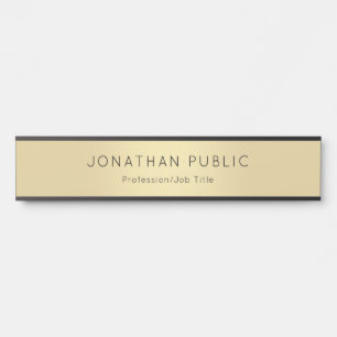 Professional Elegant Modern Black Gold Sjabloon Deurbordje