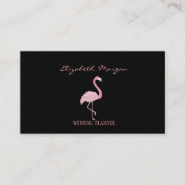 Professional Elegant Modern Black, Roze Flamingo Visitekaartje