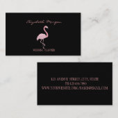 Professional Elegant Modern Black, Roze Flamingo Visitekaartje (Voorkant / Achterkant)