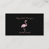 Professional Elegant Modern Black, Roze Flamingo Visitekaartje (Voorkant)