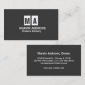 Professional elegant modern donkergrijs eenvoudig visitekaartje (Voorkant / Achterkant)