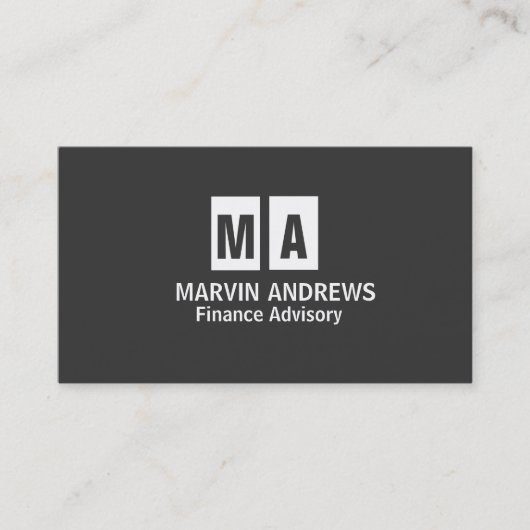Professional elegant modern donkergrijs eenvoudig visitekaartje (Voorkant)