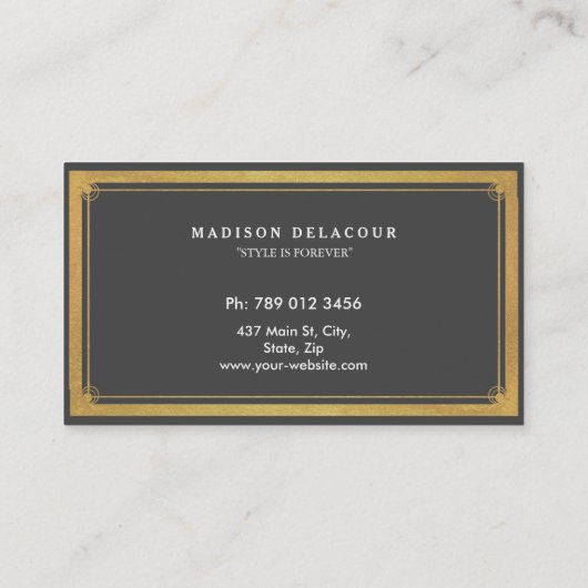 Professional Elegant Modern Gold lijst trendy Visitekaartje (Achterkant)