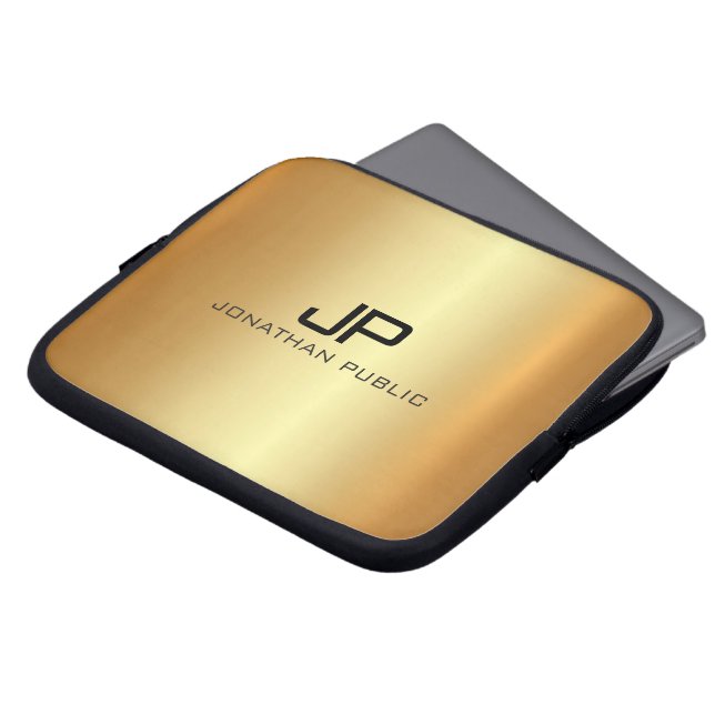 Professional Elegant Modern Luxurious Gold Laptop Sleeve (Voorkant top)