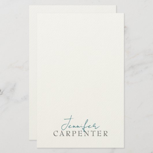 Professional elegant modern minimalist plain briefpapier (Voorkant / Achterkant)
