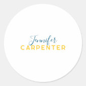 Professional elegant modern minimalist plain ronde sticker (Voorkant)