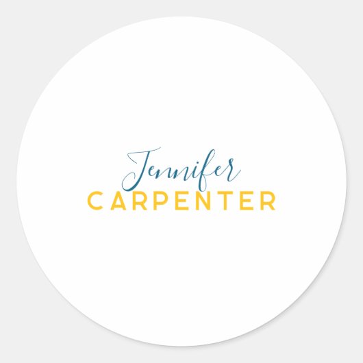 Professional elegant modern minimalist plain ronde sticker (Voorkant)