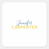 Professional elegant modern minimalist plain vierkante sticker (Voorkant)