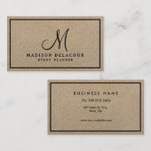 Professional Elegant modern monogram beige Sand Visitekaartje (Voorkant / Achterkant)